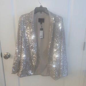 Sequin Silver Women's Blazer banana republic